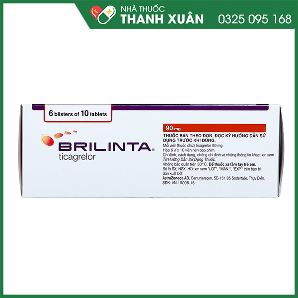 Brilinta 90mg - Thuốc chống đông và phòng ngừa huyết khối